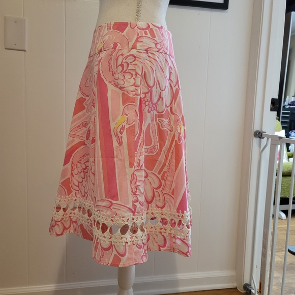 Lily Pulitzer flamingo skirt size 4 - Picture 3 of 7
